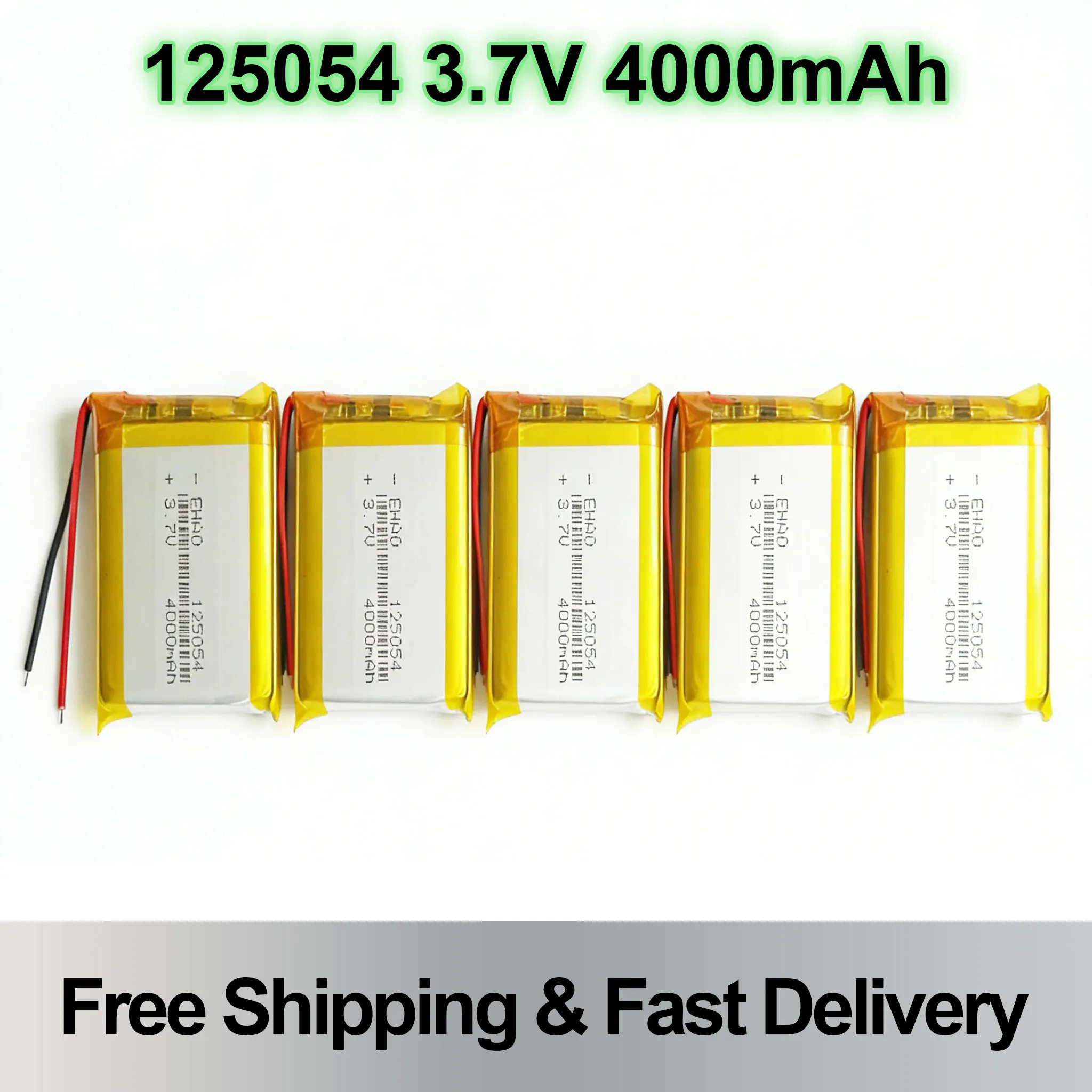 Rechargeable 125054 3.7V 4000mAh LiPo Lithium Polymer Battery for Power Bank Laptop PSP GPS Tablet PC Speaker MID DVD PAD