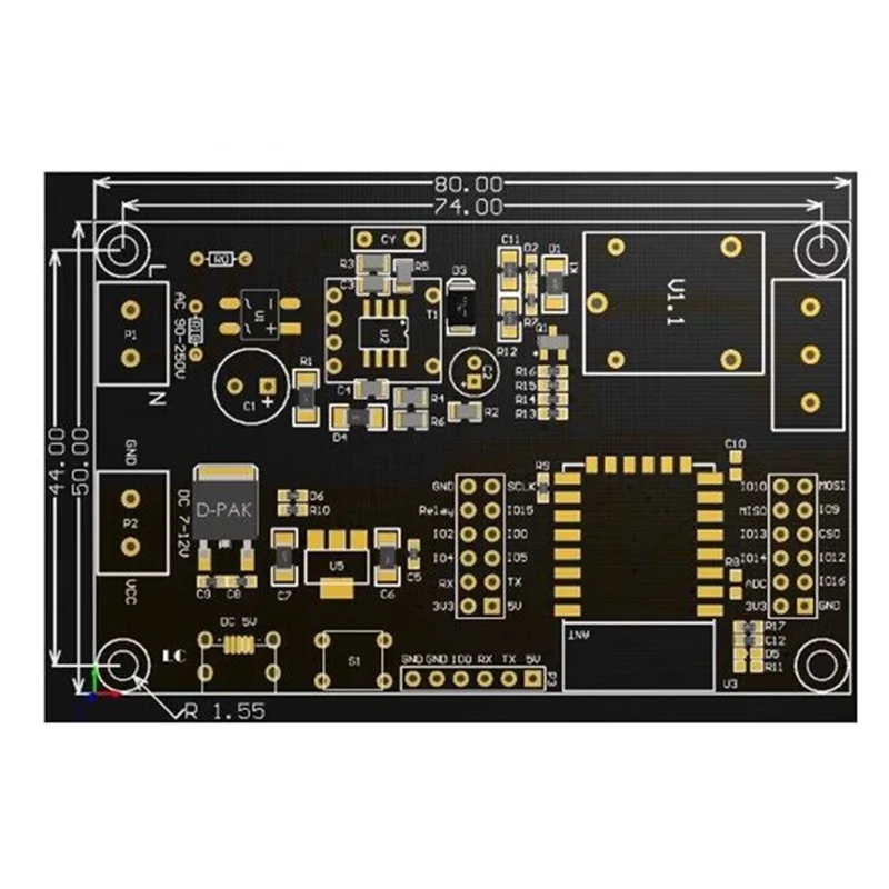 ABKJ-Relay Module ESP-07 Single WIFI Module AC/DC Power Supply ESP8266 Development Board Secondary Development Module