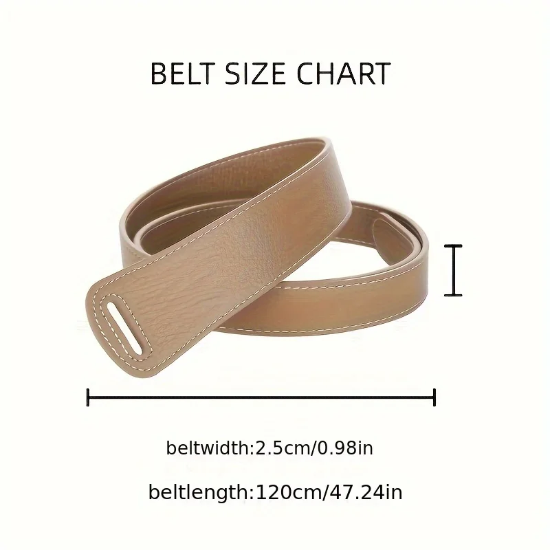 حزام معقود فاخر وبسيط للنساء، حزام خصر من الجلد الناعم الأصلي كهدية لفستانها #5