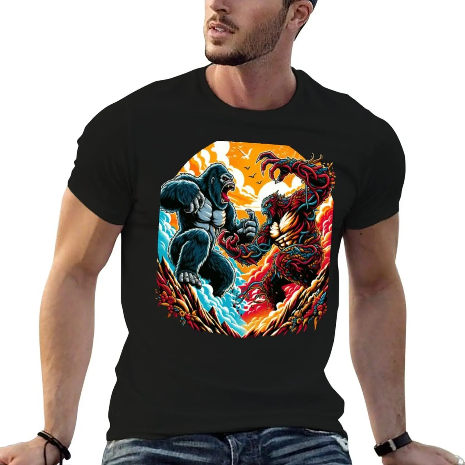 King Kong vs Gagola - Epic Monster Showdown T-Shirt Independence Day Short Sleeve T-Shirt