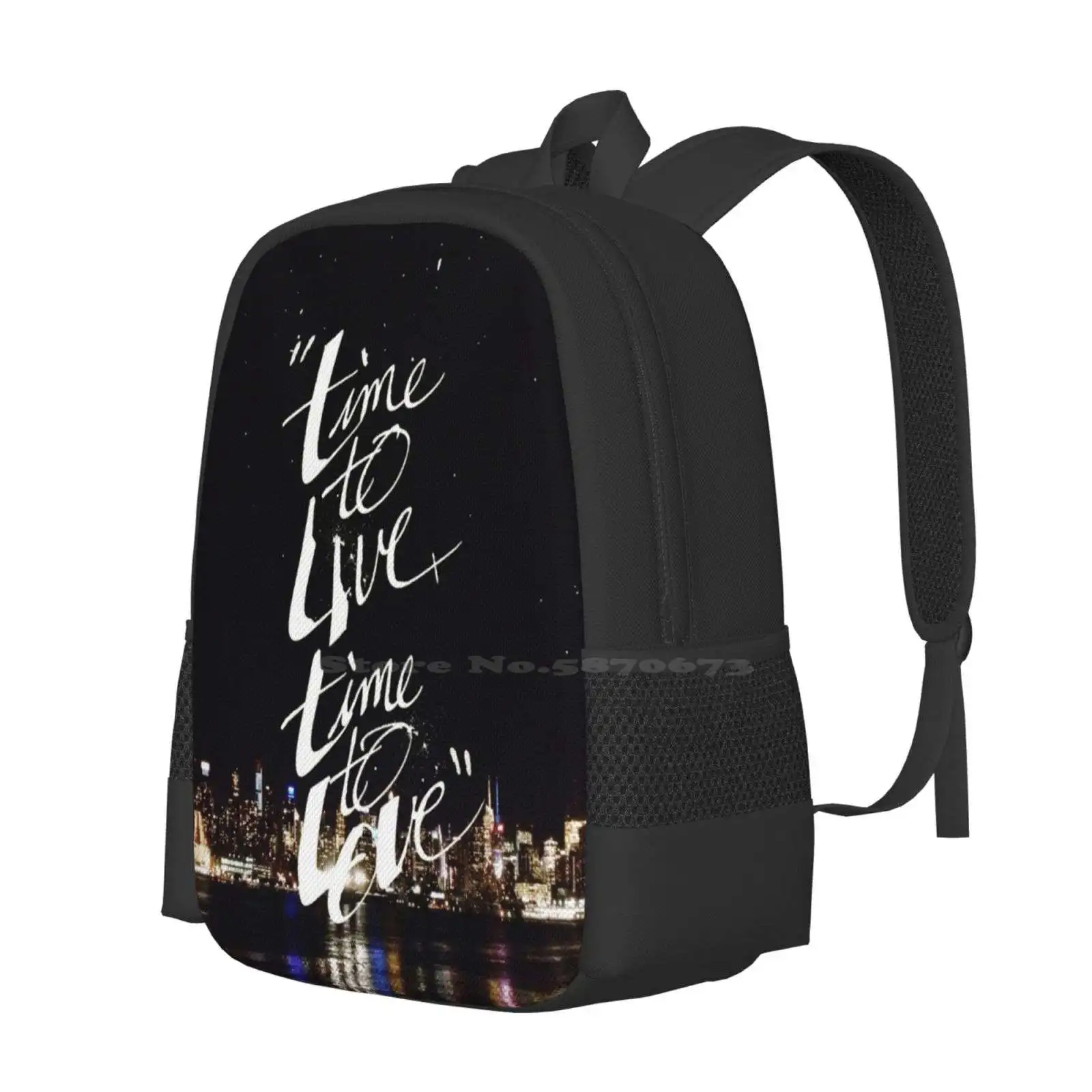 Bright Lights Hot Sale Schoolbag Backpack Fashion Bags Hand Drawn Type Typography Graphic Design New York City Nyc Lyrics Music