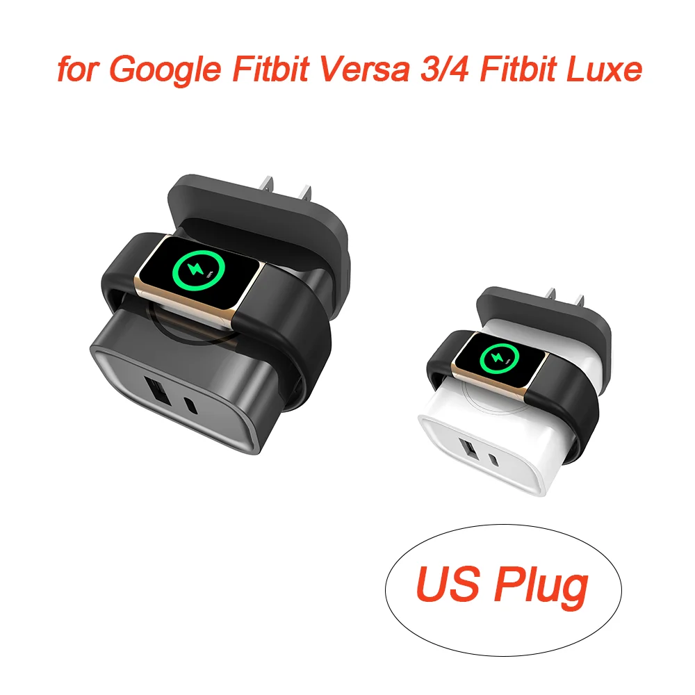 Magnetic Wireless Charger for Google Fitbit Sense 2 Versa 3 4 5 6 Fitbit Luxe 25W PDUSB C Charging Dual Port Wall Charger Block