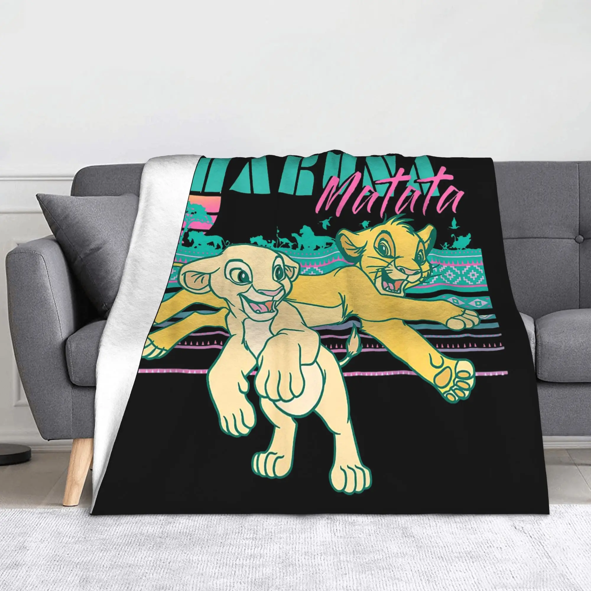 بطانيات الأسد الملك الصوف المطبوعة سيمبا نالا 90s هاكونا ماتاتا تنفس لينة رمي بطانية للمنزل غرفة نوم أفخم رقيقة لحاف