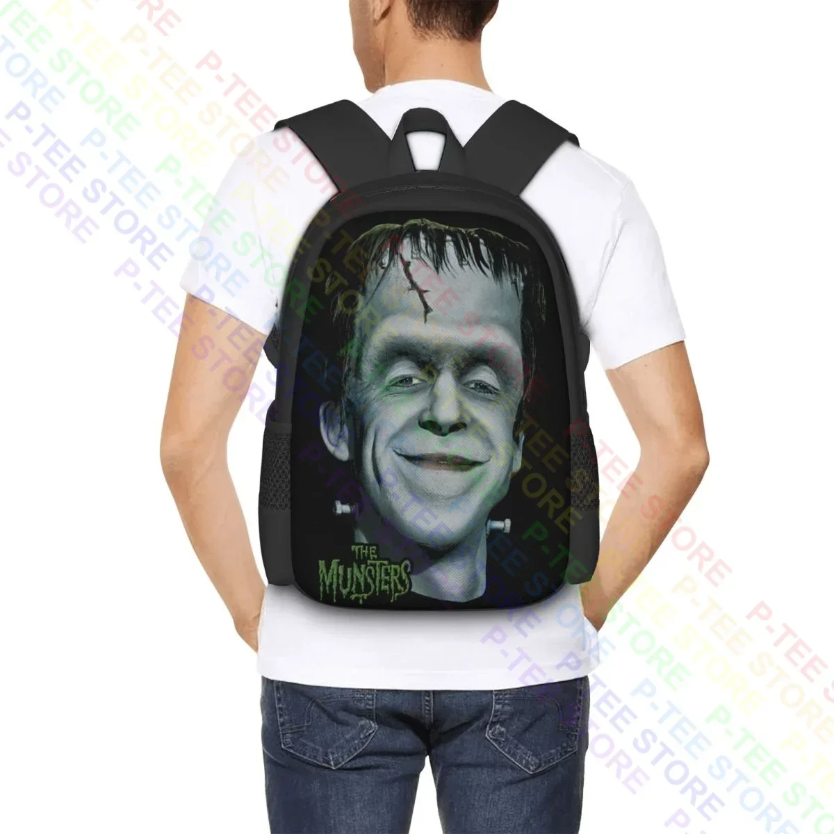 The Munsters Monster Sitcom Serie TV Herman'S HeadBack Borsa sportiva per la scuola di grande capacità