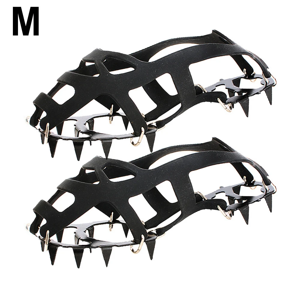 A Must Have Accessory Non Slip Ice Cleats with 18 Steel Teeth Designed to Enhance Your Winter For Hiking Experience