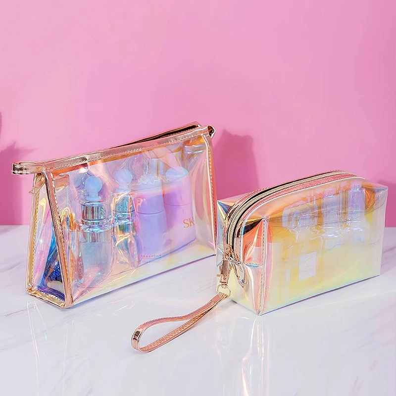 Modische PVC Transparente Damen-Kosmetiktasche Laser-Beauty-Organizer Beutel Mini Jelly-Tasche für Damen Kosmetiktasche – Detail 1