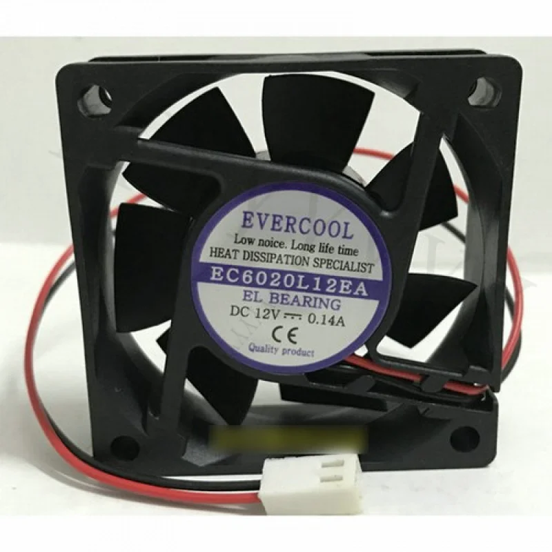 

q+1PC New for EVERCOOL EC6020L12EA DC12V 0.14A 2-wire Cooling Fan # QW.