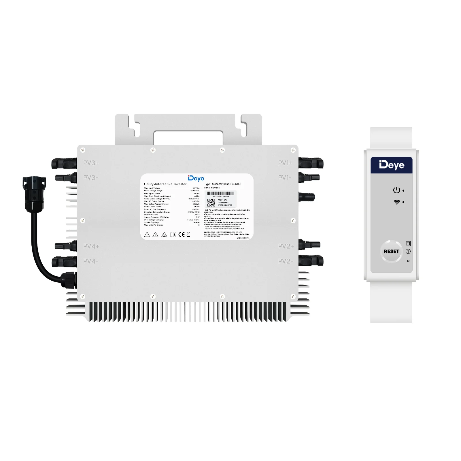Deye 2000W MPPT Solar-Mikrowechselrichter DC 20–60 V Rückfluss-Schutzfunktion, unterstützt 4 × 210–700W PV-Module, IP67, einfache Installation – Detail 12