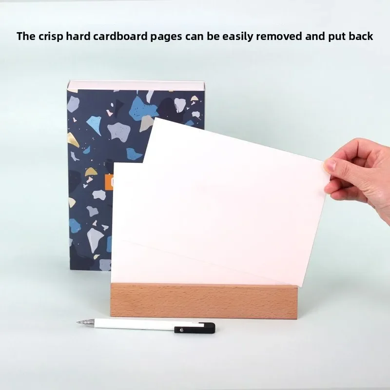 DIY Paintable Blank Desk Calendar, Natural Wood Base Desktop Ornament, Creative Handcraft Home Table Decor