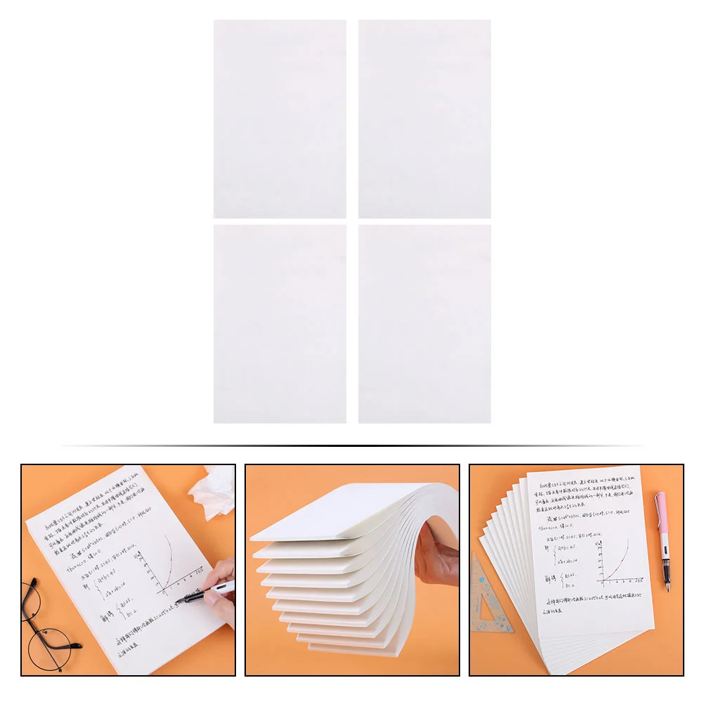 4 Pcs Note Pads Calculation Scribbling Students Scratch Paper Graffiti Blank Writing White Calculating Draft Sketch Book Math