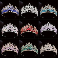 Luxury Royal Queen Wedding Crown for Women Large Multiple colors Crystal Banquet Tiaras Party Costume Hair Jewelry Accessories