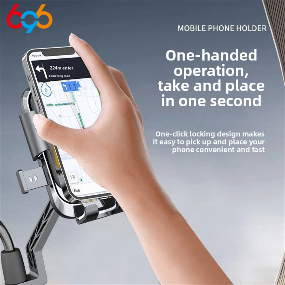Fahrrad-Telefonhalterung, Motorrad, schnell verriegelnd, 360° °   Drehbare Telefonhalterung, stoßfester Telefonhalter, wasserdichter, stabiler Universalhalter
