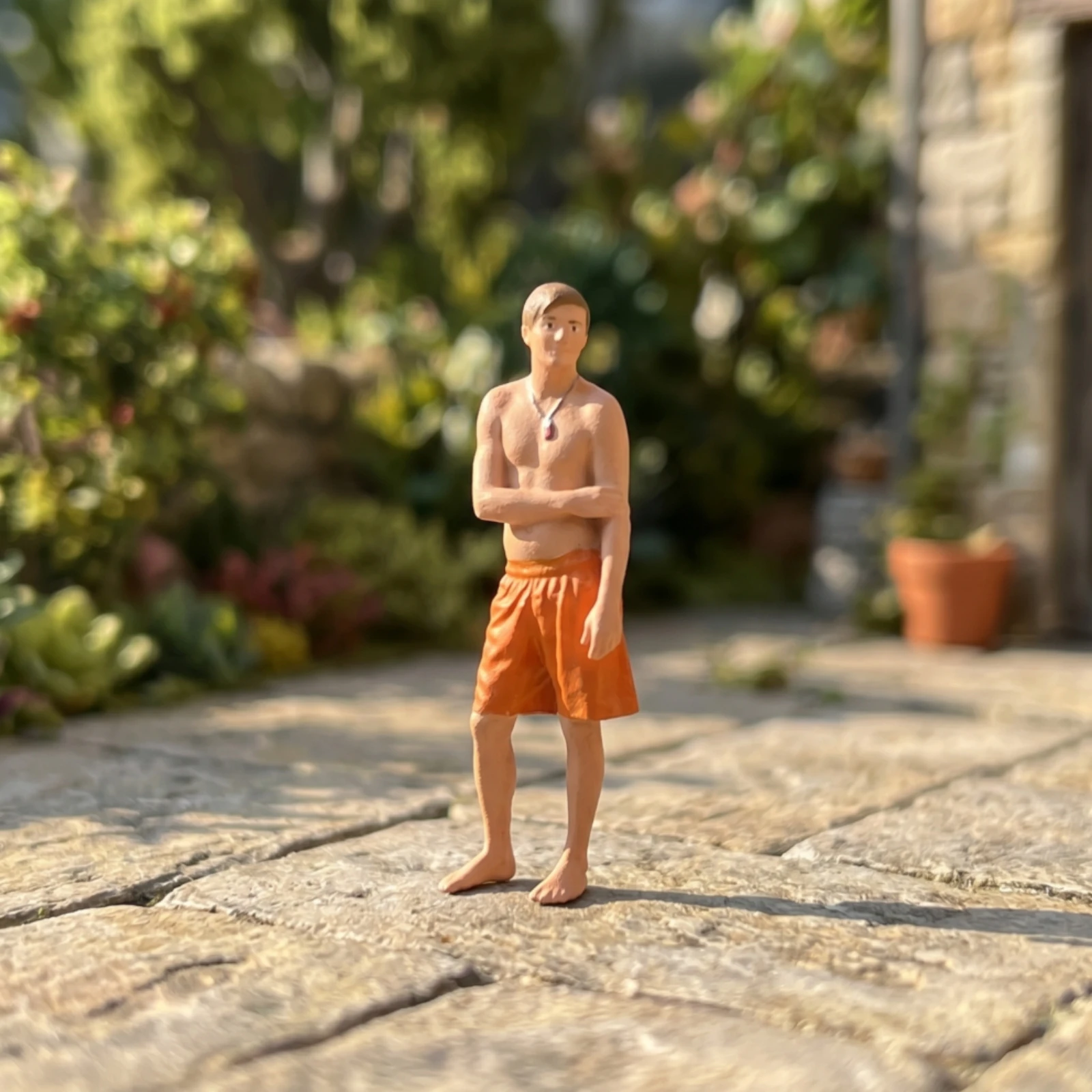 Miniature Human Figurine Lifelike Standing Male Figure Scale Model Person Compact Painted Miniatures Sturdy for Hobbyists
