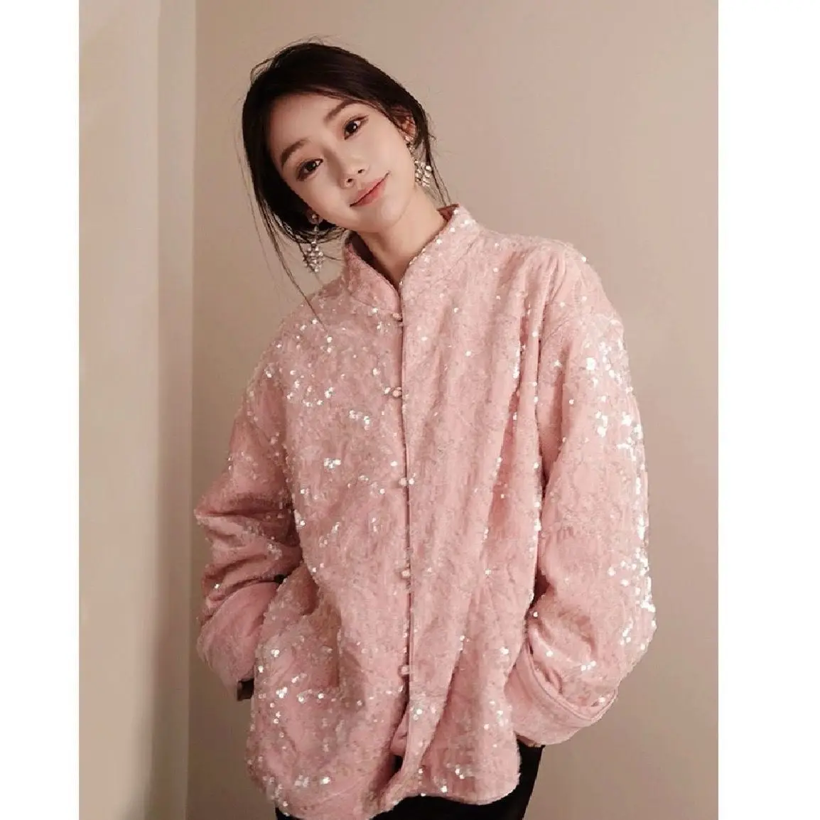 New Chinese Style Embroidered Velvet Coat National Improved Style Chinese Clothing