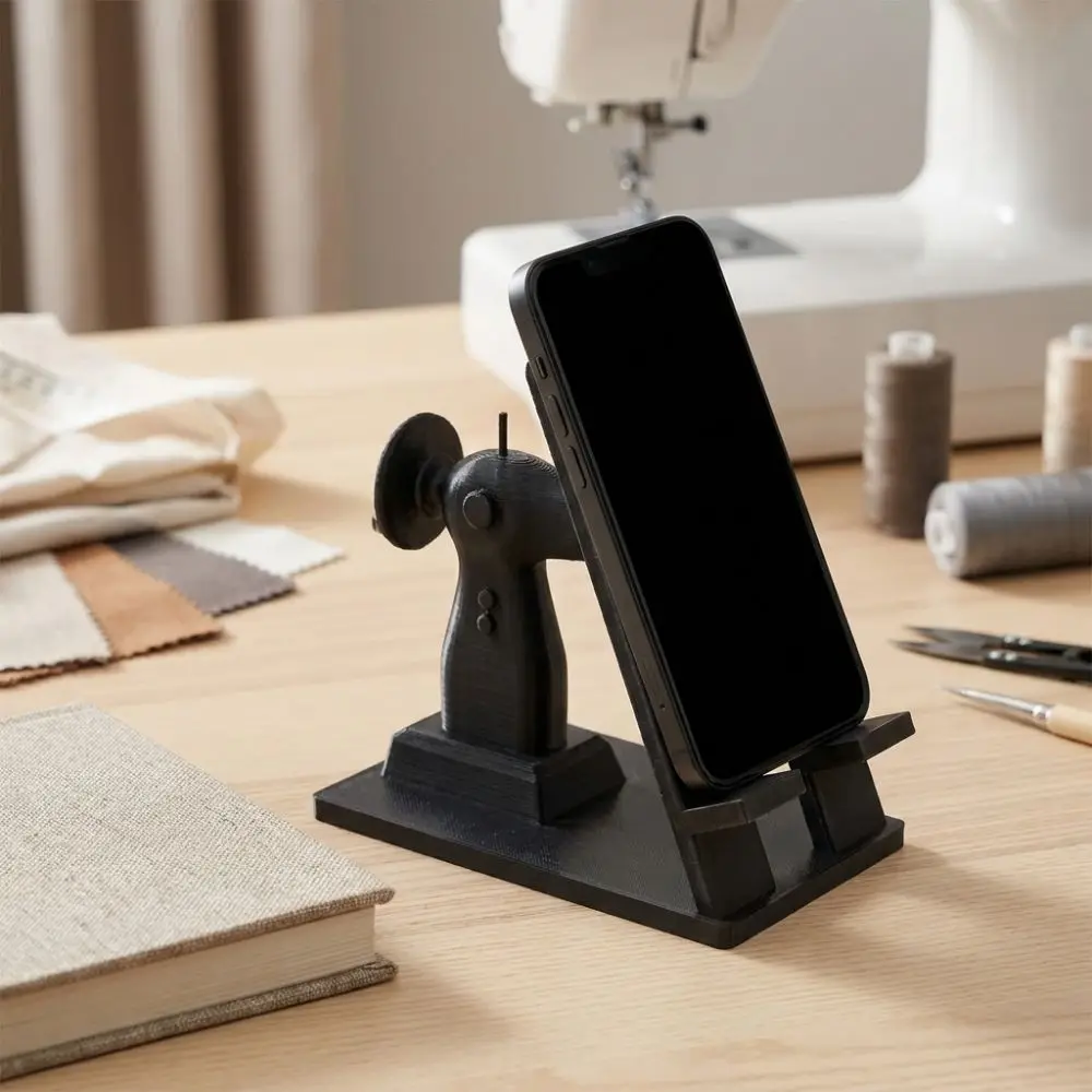 3D Printed Sewing Machine Phone Stand Hands-free Viewing Vintage Desk Decor Phone Holder Plastic Novelty Phone Holder Figurine