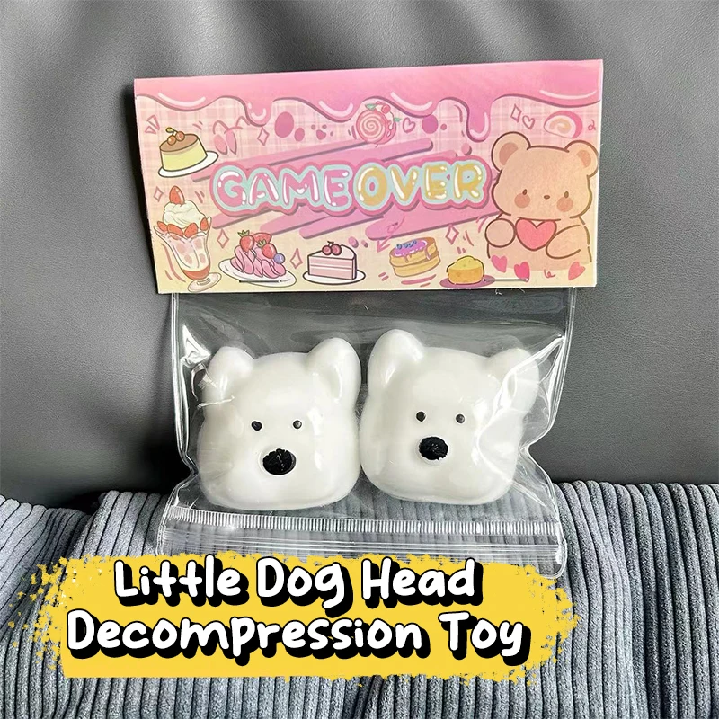 Petite tête de chien mignonne, jouet Mochi à rebond lent, jouets de dessin animé doux, main de libération soulignée, cadeaux de détente, Oy Lovely Squeeze