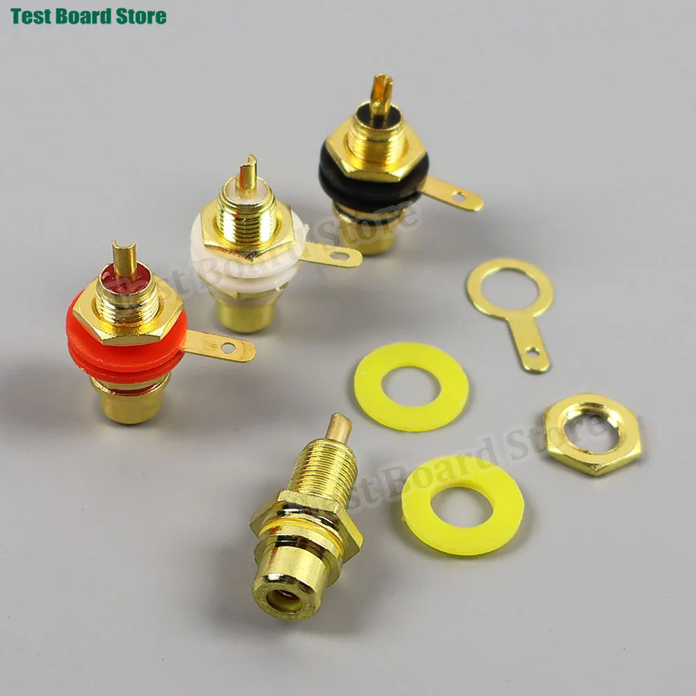 1/2/4pcs Chassis Panel Mount Adapter Zinc Alloy Gold Plating Female RCA Jack Connector Accessories RCA Female Plug Audio Socket