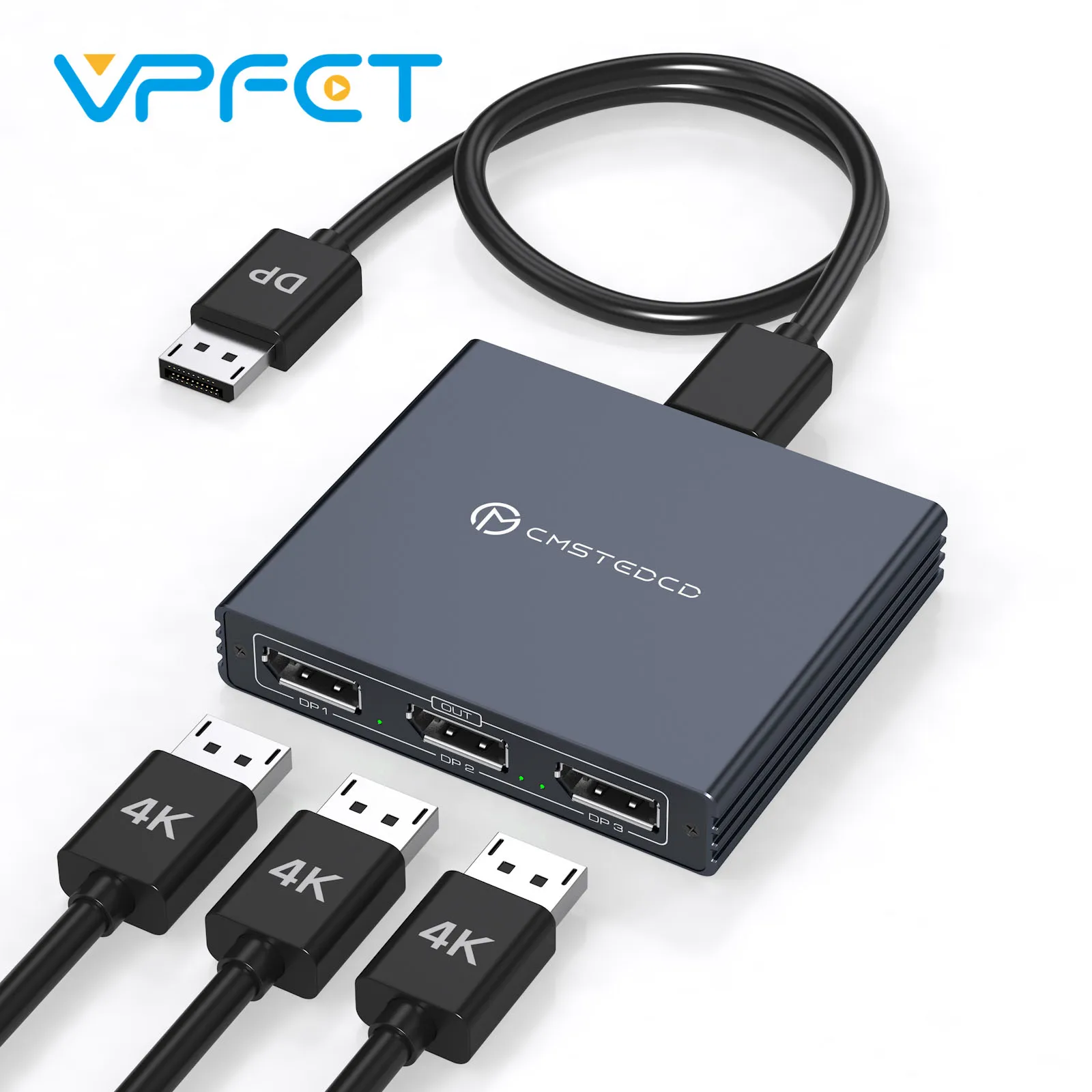 

DisplayPort Splitter for Triple Monitor Adapter 4K@60Hz DisplayPort Splitter 1 in 3 Out for 3 Monitor HDMI Support Extended Mode