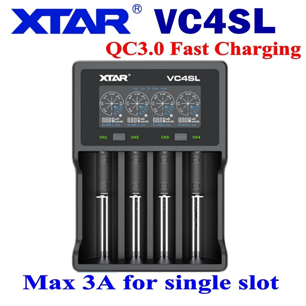 XTAR VC2 VC4 VC2S VC4SL battery charger for 10440/16340/14500/14650/18350/18500/18650/18700/21700/20700/17500