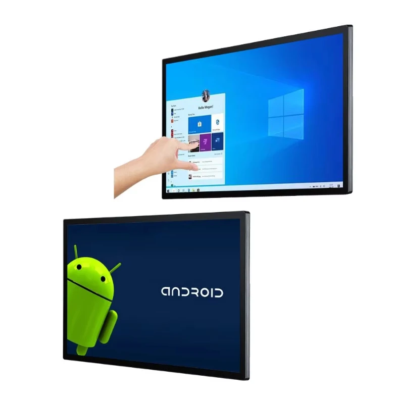 10 13 15 18 21 24 27 32 43 55 بوصة PCAP شاشة تعمل باللمس أندرويد Win10 Win11 الكل في واحد لعرض الإعلانات