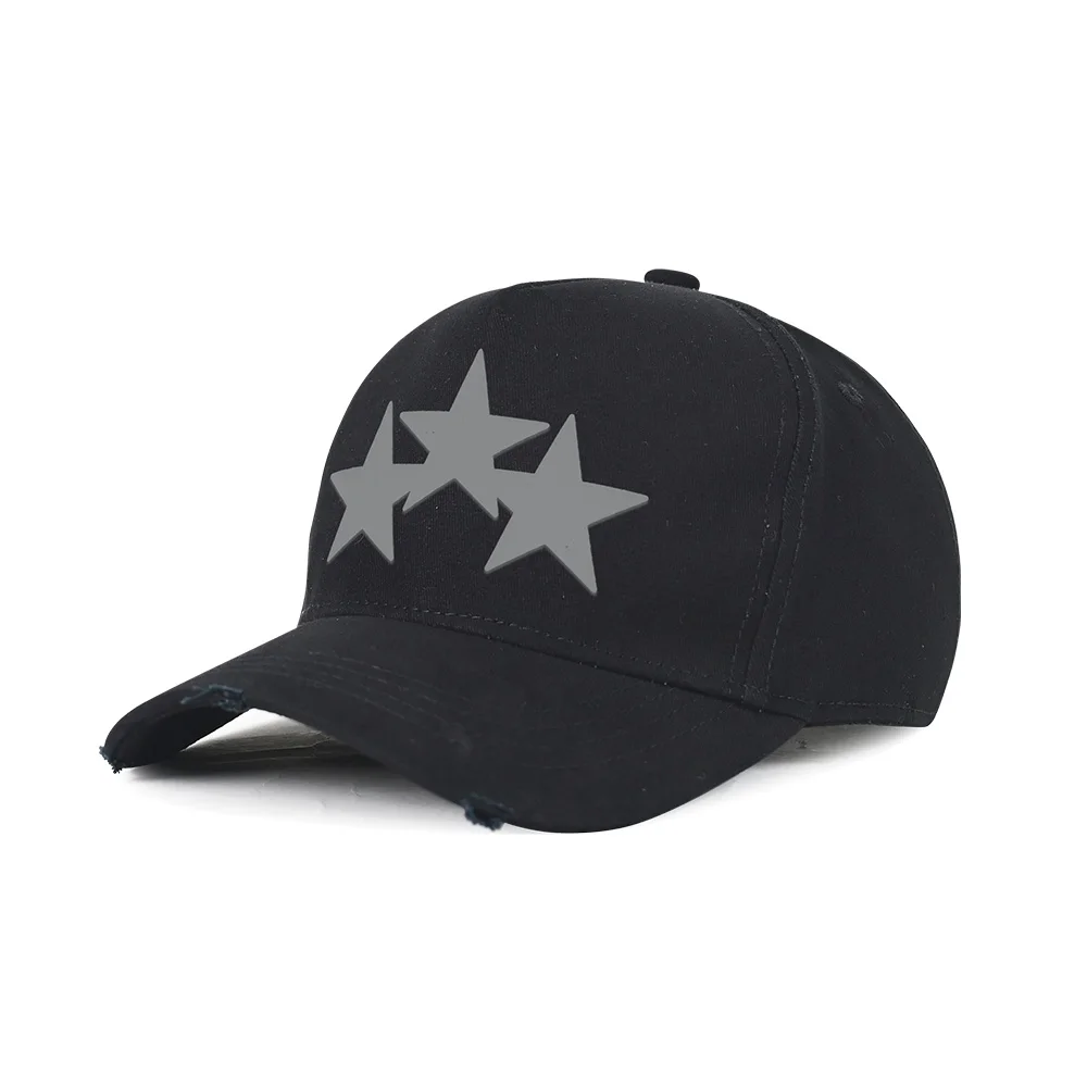 Unisex Cotton Baseball Caps with Printed pentagram Five-pointed Star Adjustable 6 Panel Snapback Gorras Peaked Cap Sunshade Hat