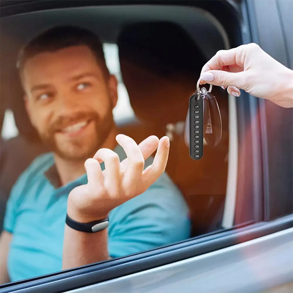 

Car Styling Car Key Anti-Lost Number Plate Pendant Phone Holder Number Keychain Unisex Gifts Car Card Keyring Accessor B5E1
