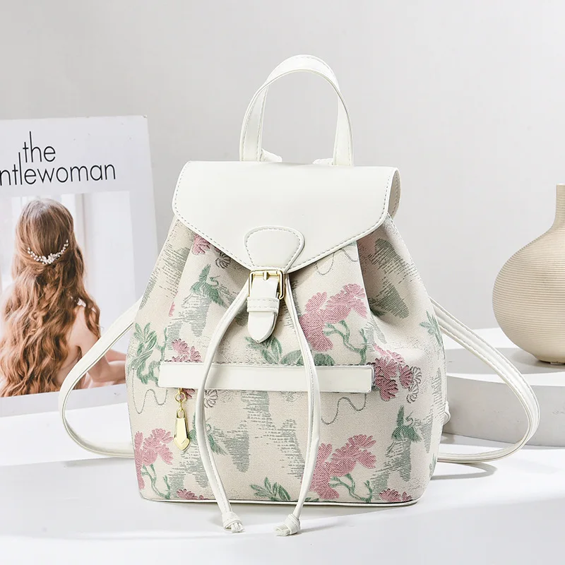 

Новые модные женские сумки, высококачественные рюкзаки с вышивкой, универсальные школьные сумки для студентов, водоотталкивающие повседневные сумки на шнурке