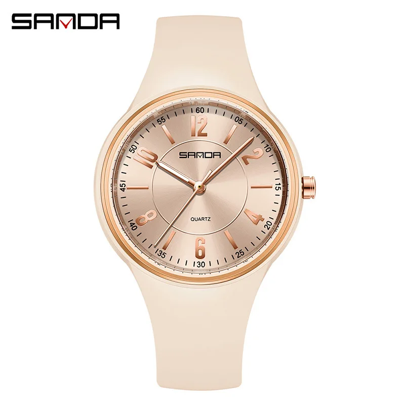 SANDA 6295 Fashion Quartz Watch Men's and Women's Simple Large Dial 3ATM Waterproof Lightweight Luminous Display Student Watch