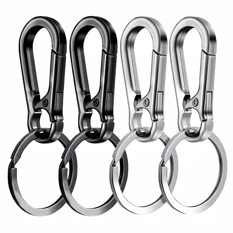 4Pcs Carabiner Clip Keychain Metal Carabiner Shape Key Ring Keyring Key Holder Clips Hook Holder Organizer for Car Keys Finder F