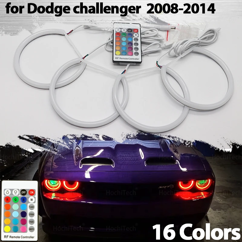 for Dodge challenger  2008-2014 Demon Eye Remote Control RGB SMD Cotton LED Angel Eye Halo Ring