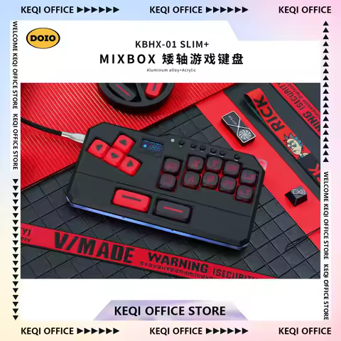 DOIO KBHX-01 SLIM Wired Mini Keyboard Upgradable Wireless Keyboard Aluminum Alloy Game Keyboards PS5 Switch Joystick Custom Gift