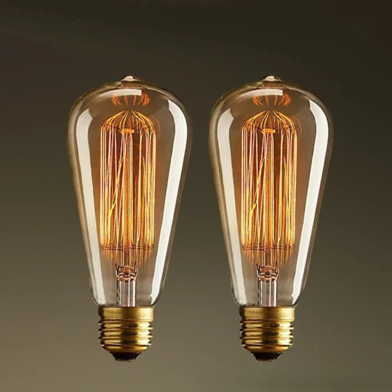 Individualized Straight Silk Retro Edison Chandelier Bulb E27 Screw Light Source