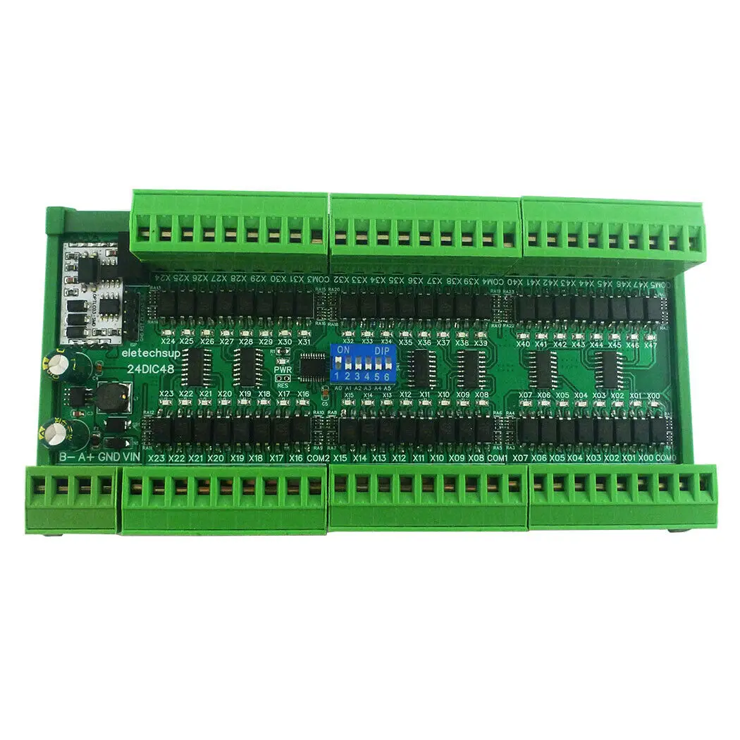 NPN Digital Switch RS485 48CH DI  PLC IO Expand 3000VDC Photoelectronic Isolation