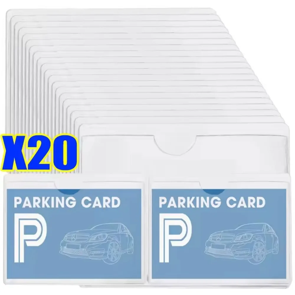 

20/1pcs Windshield Card Holder Clip Self Adhesive Windshield Insurance Stickers Car Clears ID Card Bag Case Badge Holder
