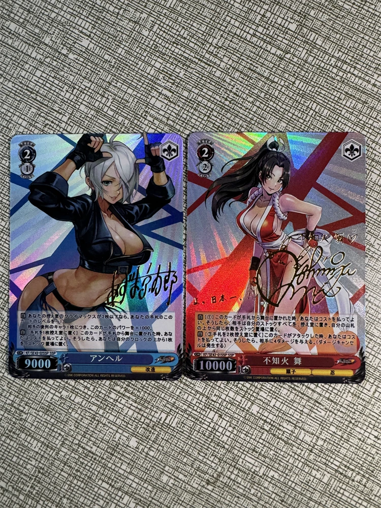 

2Pcs/set Thekingoffighters Mai Shiranui Diy Self-Control Ptcg Collect Signature Trading Flash Card Anime Cartoon Color Flash