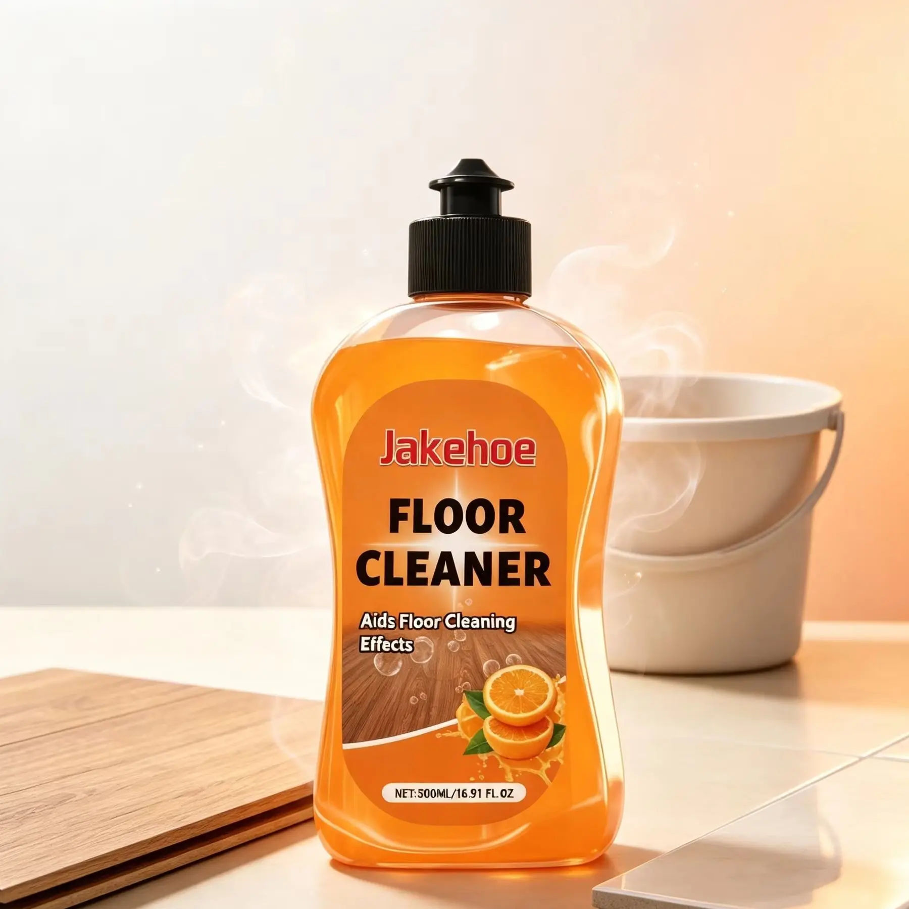 Jakehoe Floor Cleaner Tile Laminate Wood Floor Polish Cleaning Shine of Wood Floors Stain Cleaner Orange Scent Mop Floor Cleaner