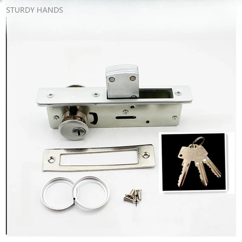 

1 комплект сверхмощных дверных замков из алюминиевого сплава, Дверные и напольные замки с рамкой для входа в магазины 35-45 мм