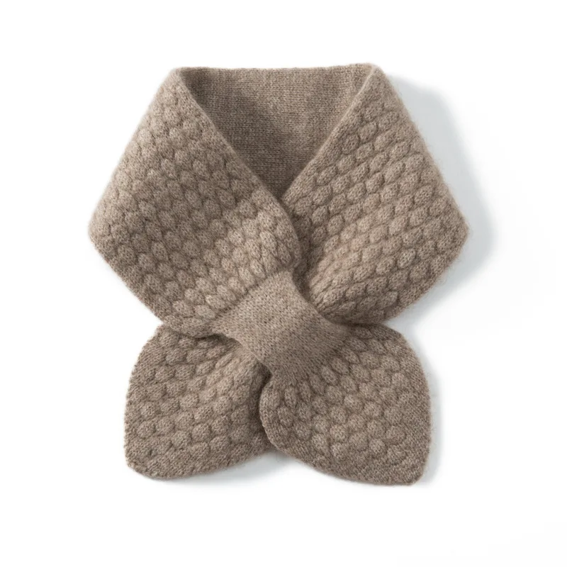 بسيطة وشاح صغير المرأة الخريف والشتاء معطف الديكور وهمية طوق الصليب مثقب لون نقي العصرية كل مباراة كسول وشاح #5