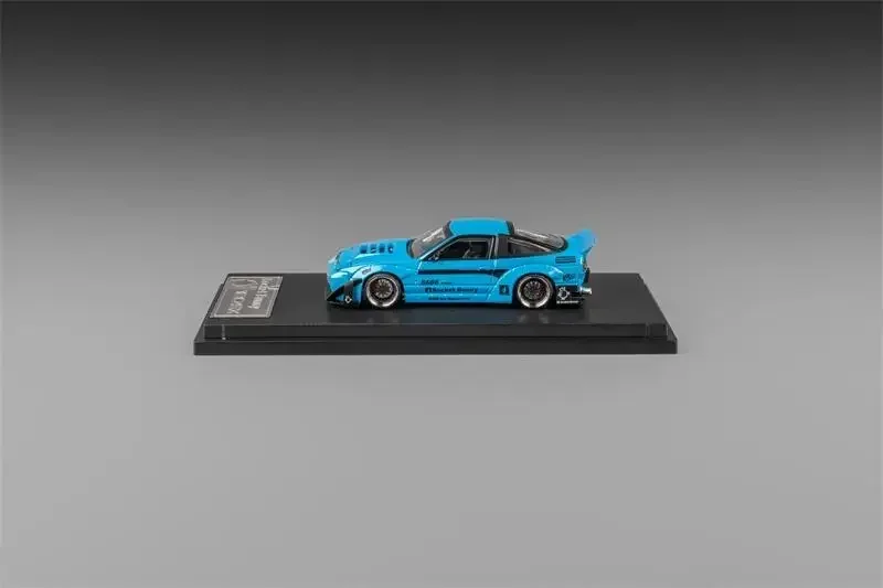 Micro Turbo 1/64 S13 Silvia 180SX Pandem Rocket Bunny baby blue Limited999 Symulacja Model Samochodów ze Stopu