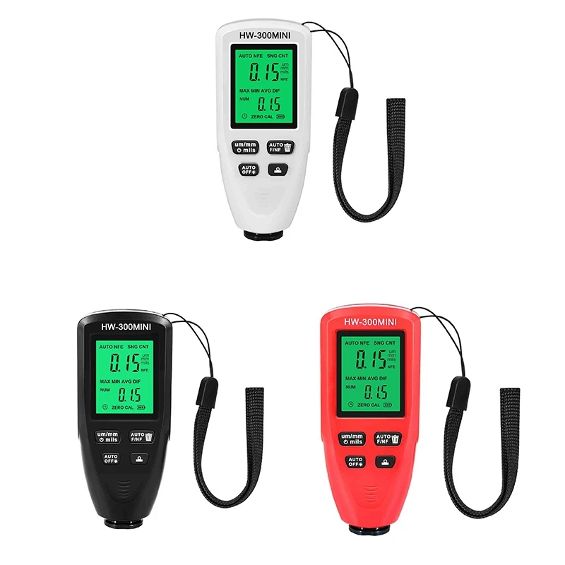 

HW-300MINI Coating Thickness Gauge Portable Coating Thickness Gauge 0-2000UM Measuring Paint Tools Red