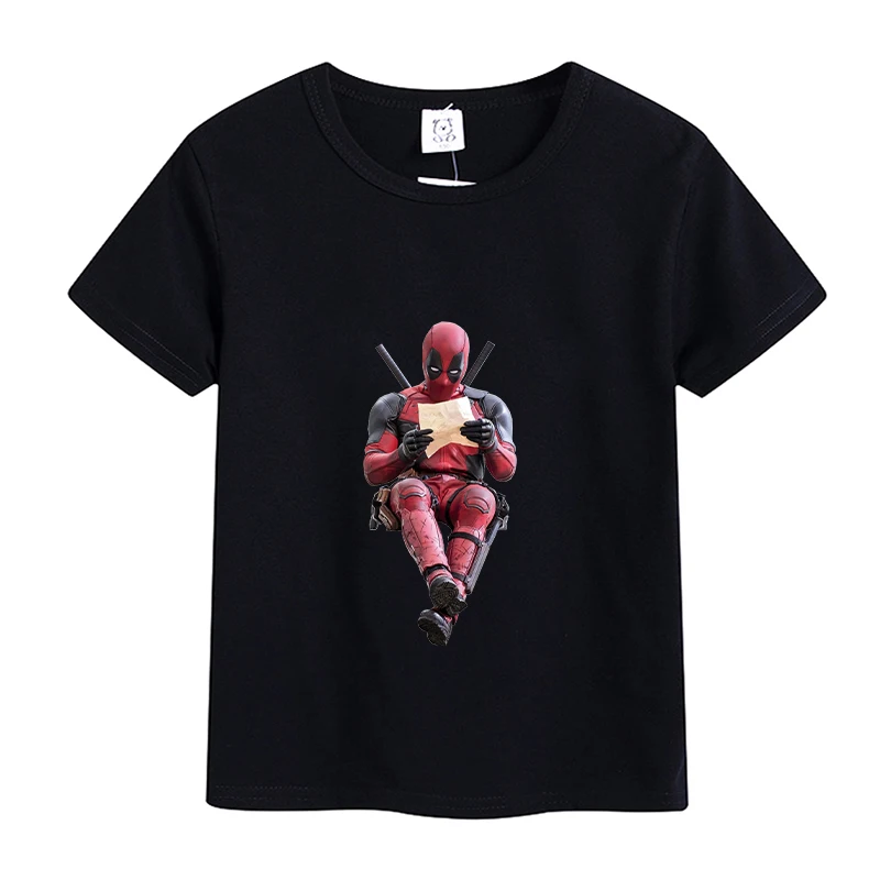 Deadpool Marvel T-Shirt Kid Disney Film Cartoon Print Childern 'S Tees Katoen Peuter Mode T-Shirt Korte Mouw Verjaardagscadeau