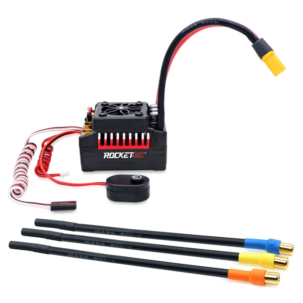 Ultrapasse Hobby-controlador de velocidade elétrico supersônico foguete, impermeável, 60A, 90A, 130A, 2-3S, ESC sem escova, 1/8, 1/10, 1/12 carro