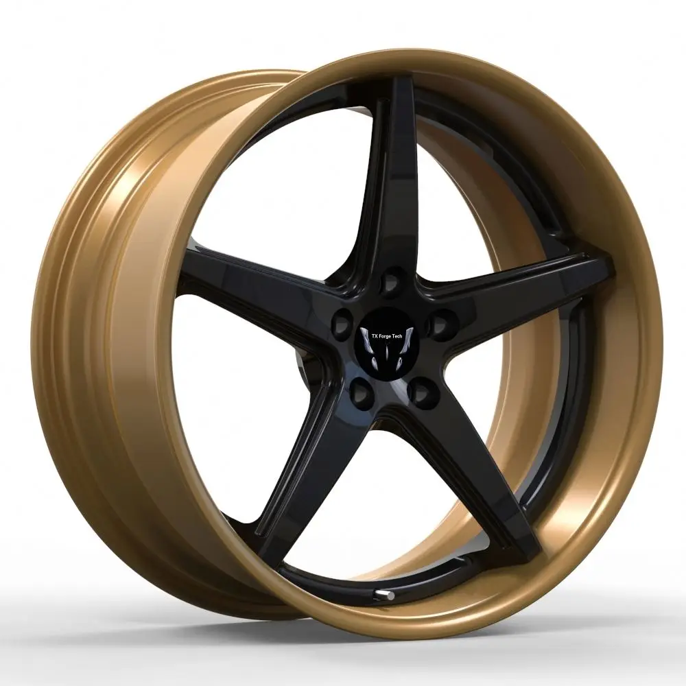Source Factory Custom Two-Piece Forged Aluminium Alloy 6061-T6 Wheel Hub Mesh Design High Quality Bronze Finish 30mm New