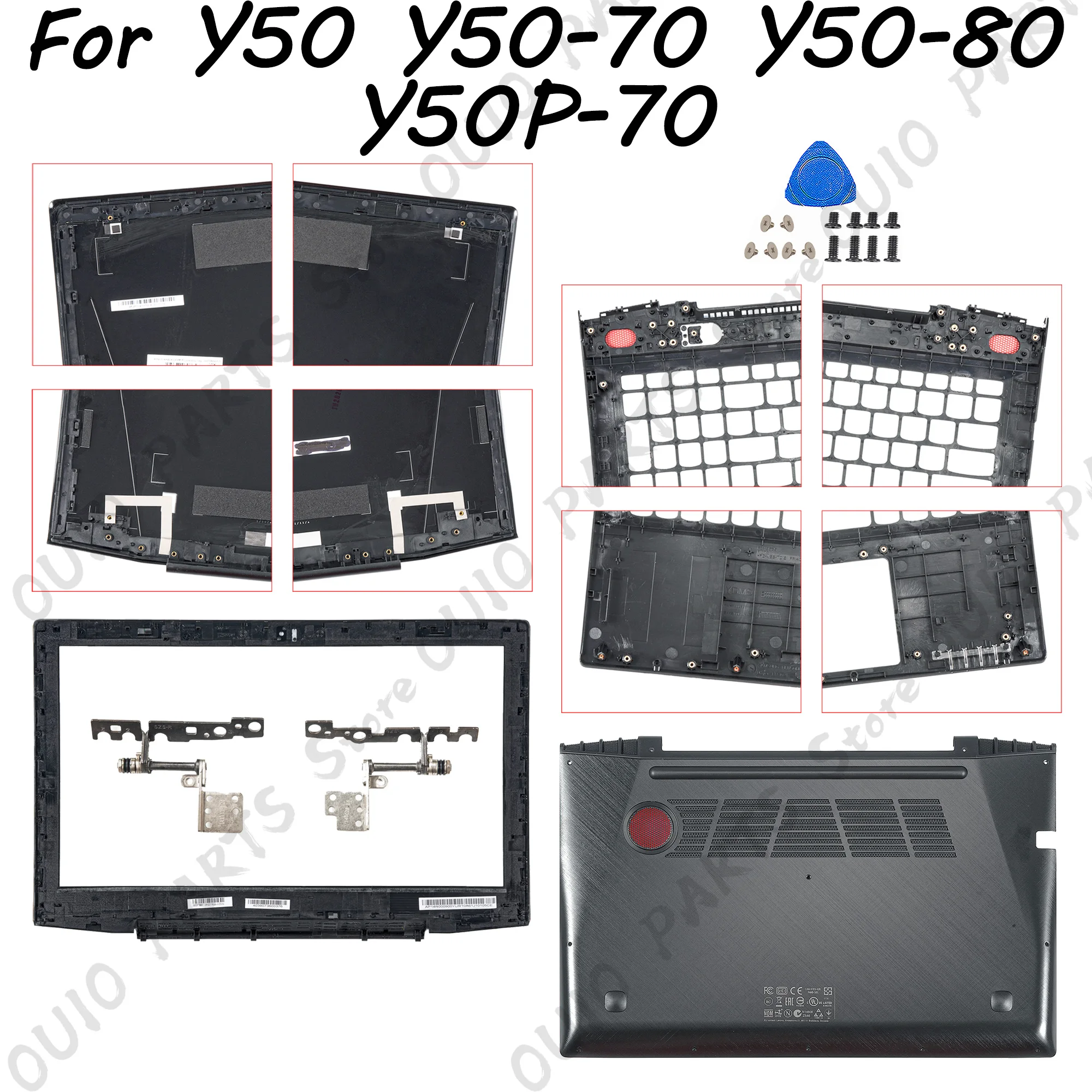 

New Back Cover For Y50P-70 Y50-70 Y50P Y50P-70 Non Touch LCD Front Bezel Palmrest Bottom Case Replacement Black