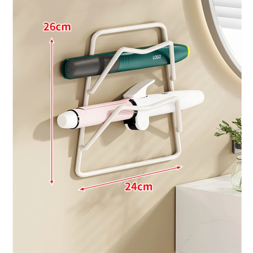 Rack for Organizing Hair Tools Like For Curling Iron and Straightener with Secure Wall Mount for Bathroom Area