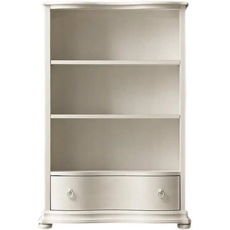 

French simple solid wood bookcase display cabinet, American antique old storage rack, Nordic children's bookcase bookshelf
