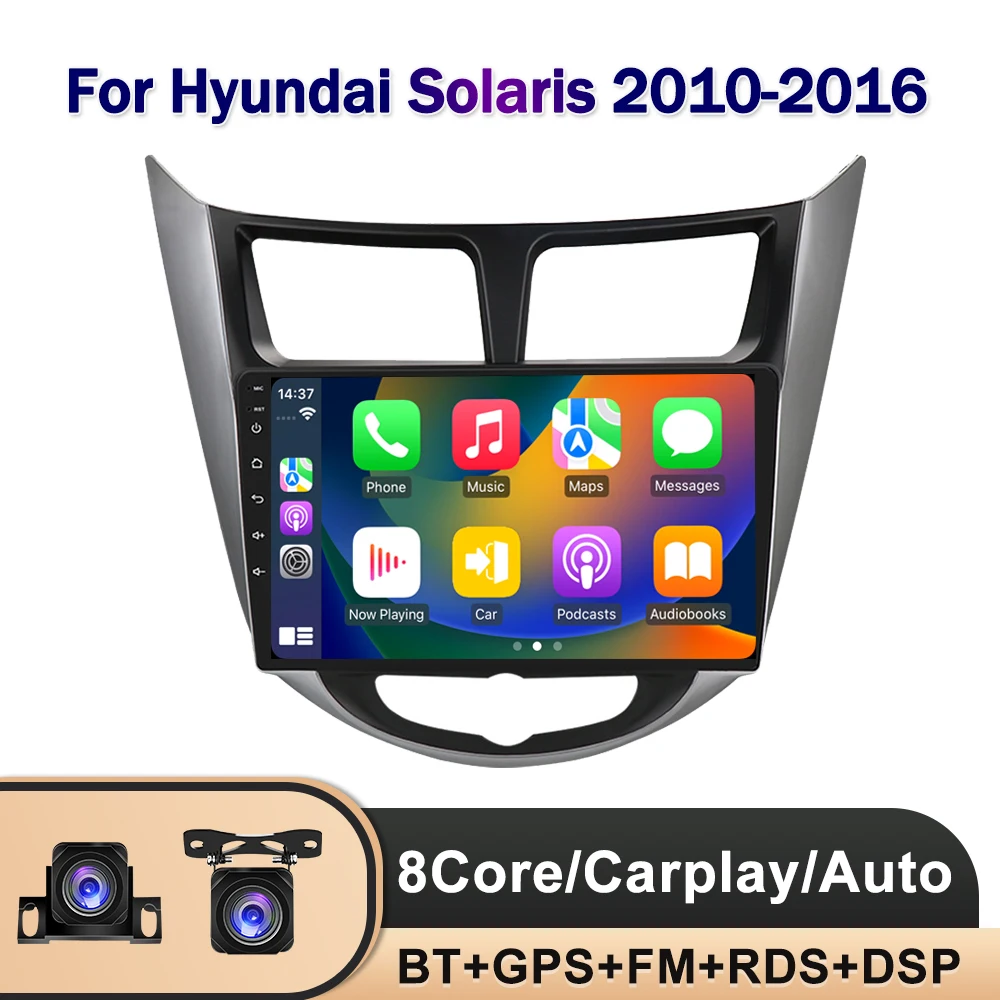 

iorigin 2 Din Android Auto Radio For Hyundai Solaris Accent i25 2010-2016 Carplay 4G V1pro AI Voice Car Multimedia GPS Autoradi