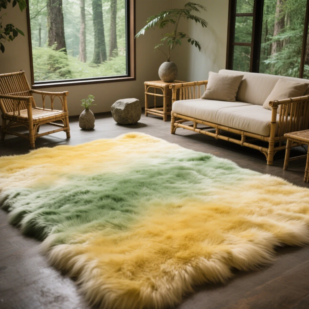 

VIKAMA Modern and Simple Style Living Room and Bedside Mats Made of Silk - Wool Material have Superior Softness, Comfort, Anti