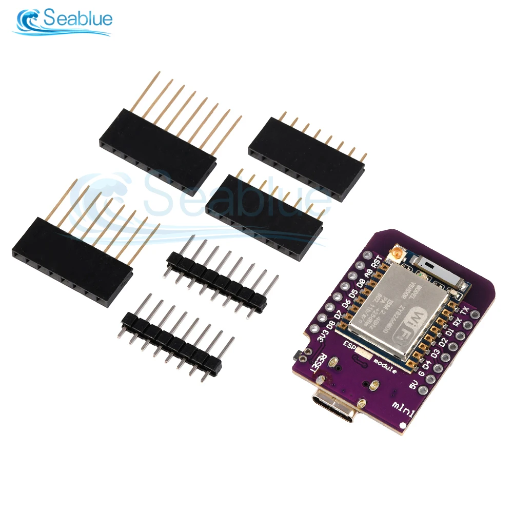 D1 MINI ESP8266 WIFI Development Board ESP-07 ESP-07S CH340C WIFI Development Board TYPE-C USB Interface 3.3V With Pins