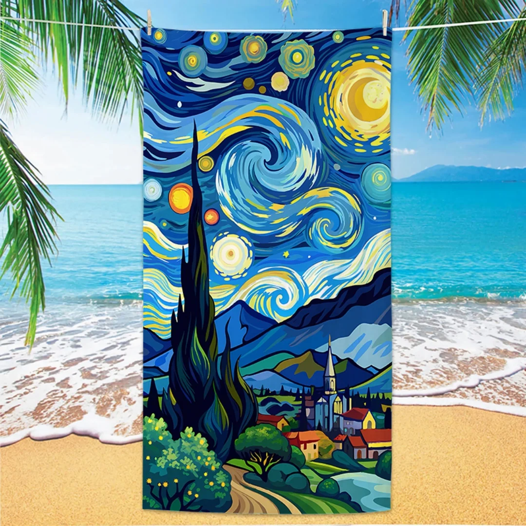 

Пляжное полотенце Van Gogh — быстросохнущее, против песка, легкая микрофибра для плавания, йоги, путешествий, тренажерного зала